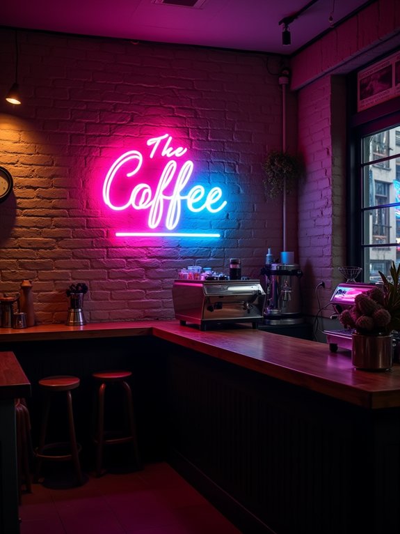 vibrant retro neon signs