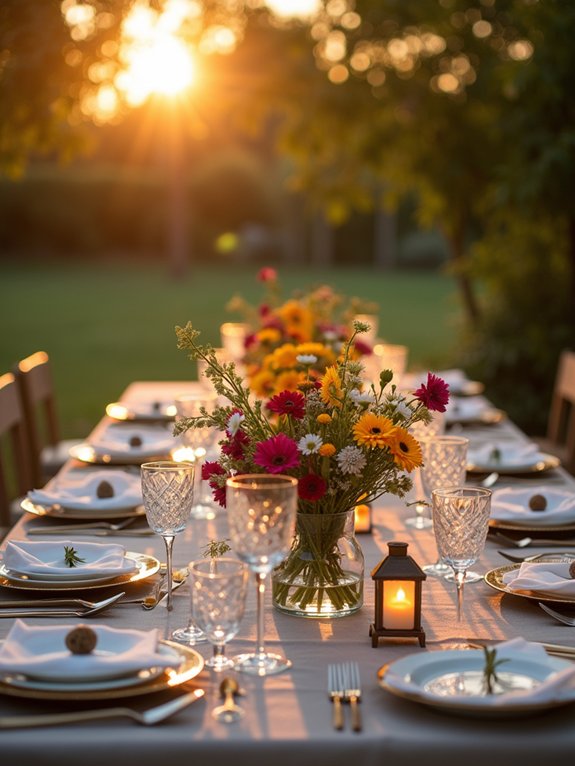 vibrant wildflower table display