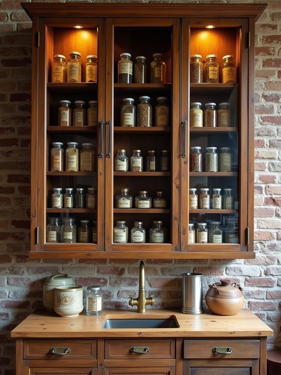 vintage apothecary shelving units