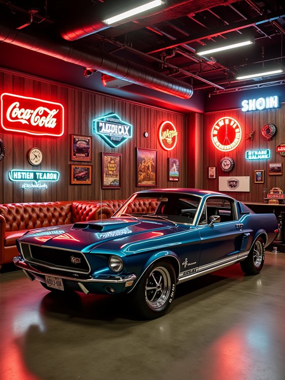 vintage automotive lounge design