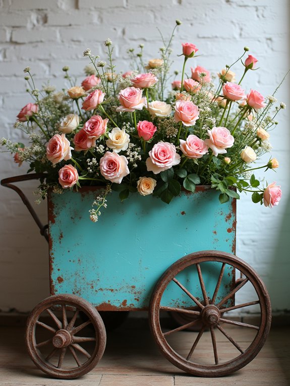 vintage cart floral displays