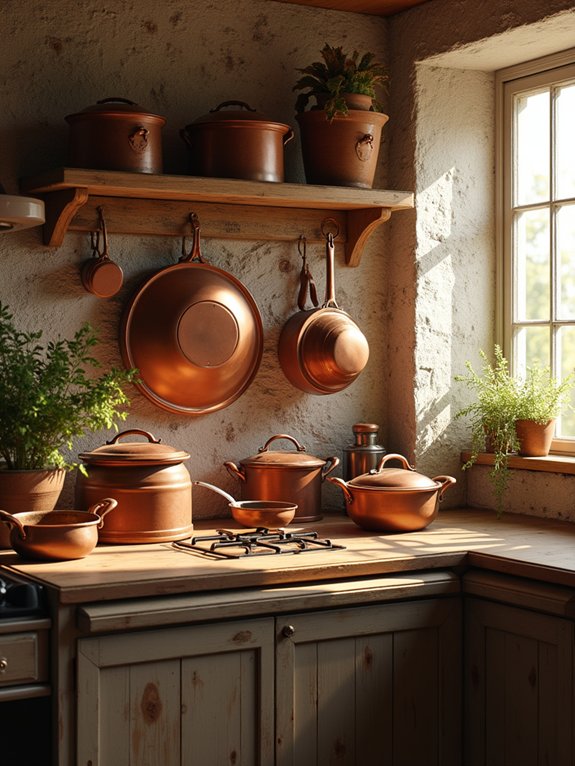 vintage copper kitchen decor