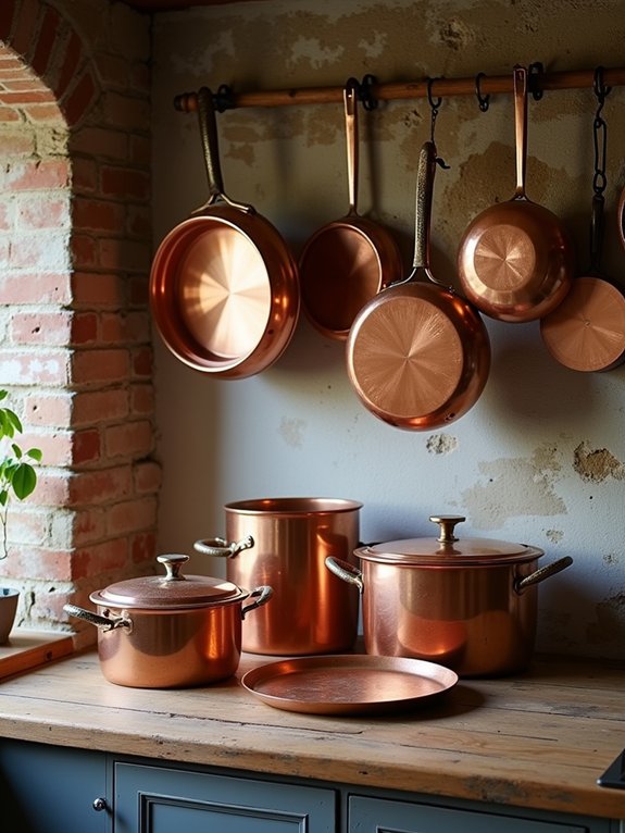 vintage copper kitchen displays