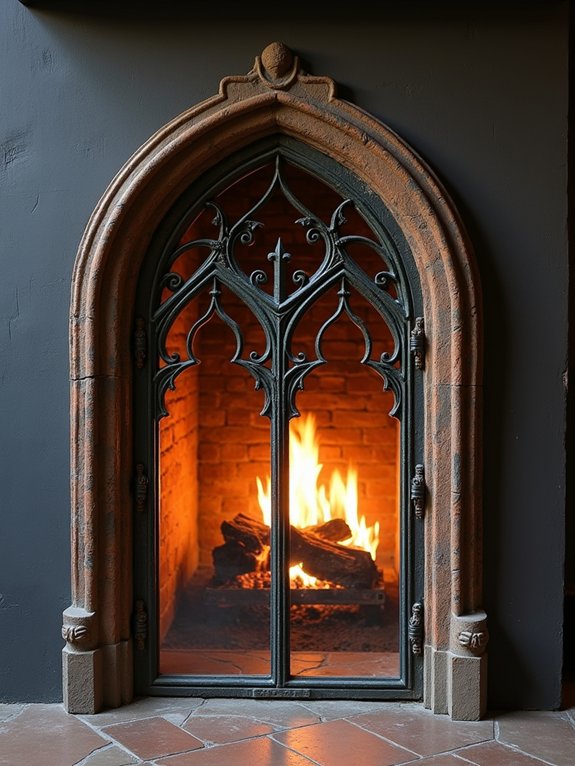 vintage fireplace screen repurposing