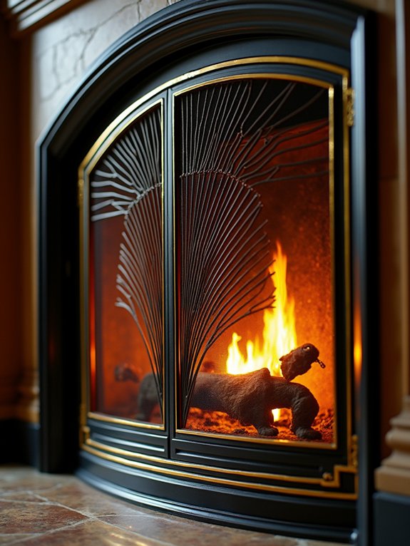 vintage glamour fireplace screens