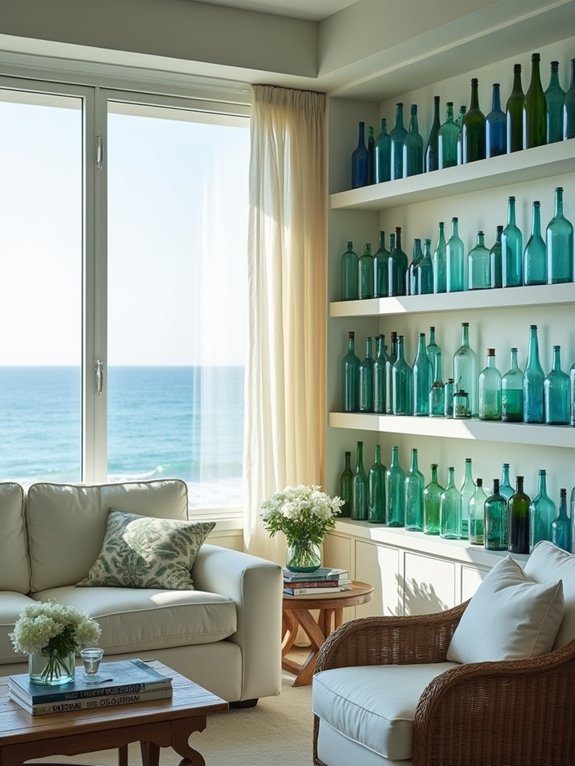 vintage glass bottle display