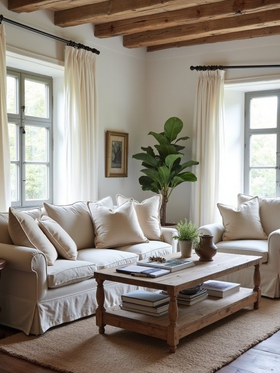 vintage grain sack decor