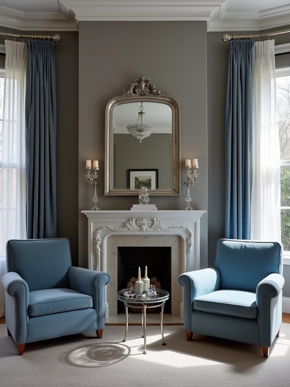 vintage gray and blue