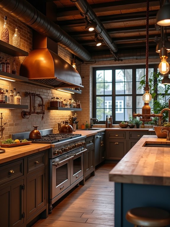 vintage industrial kitchen decor