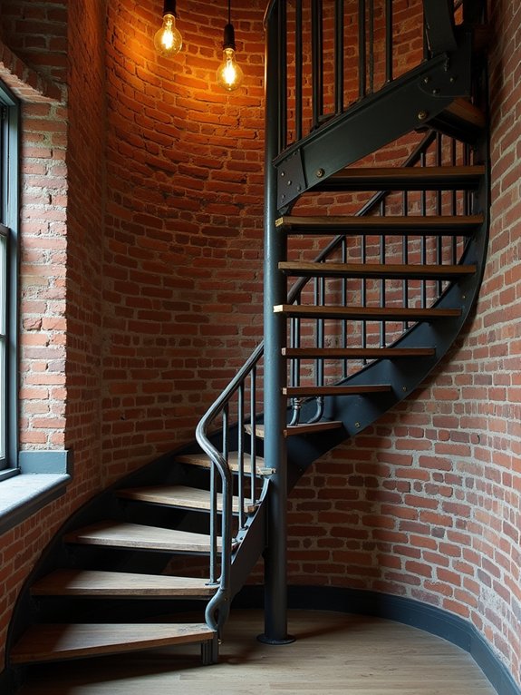 vintage industrial staircase finishes