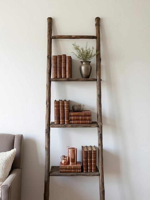 vintage ladder book display