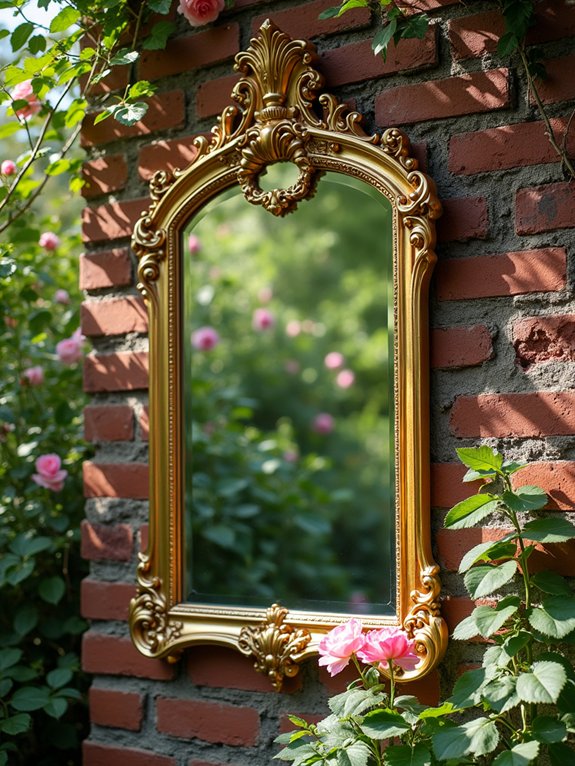 vintage mirrors enhance gardens