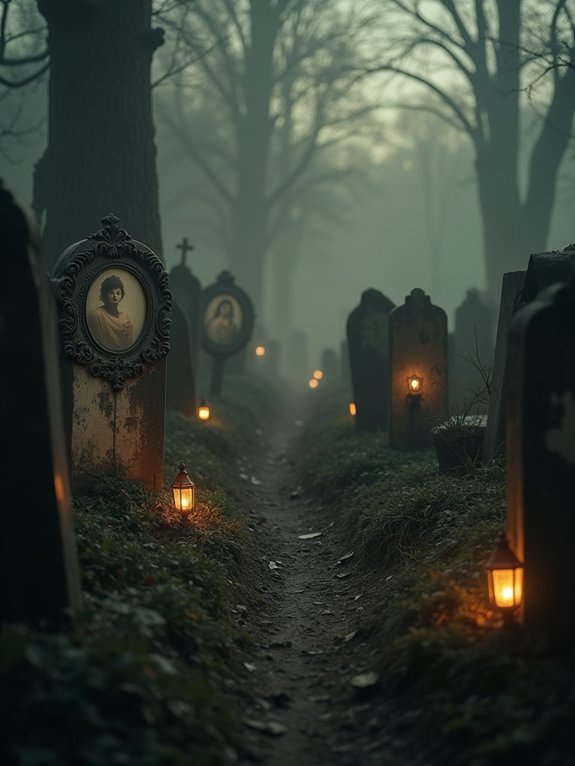 vintage photos graveyard display