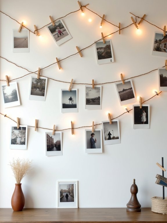 vintage polaroid photo wall