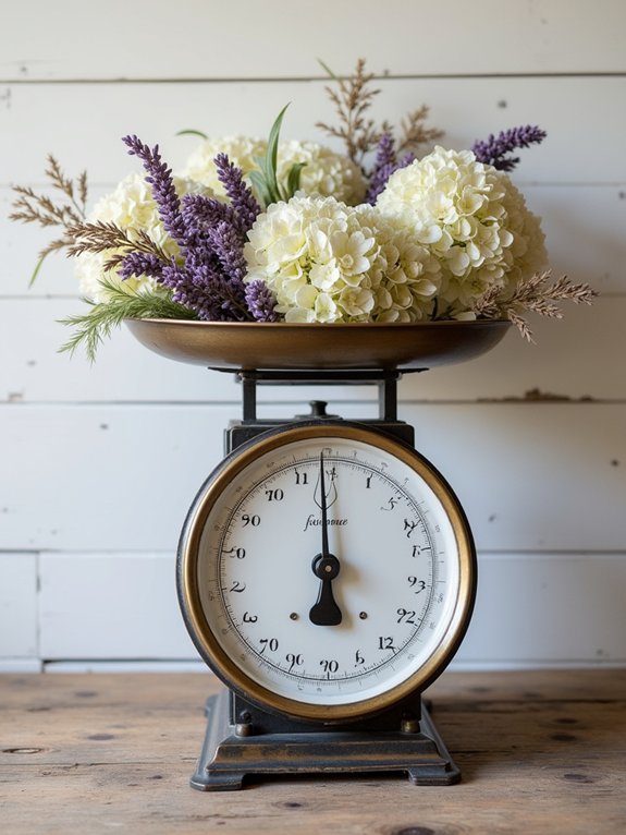 vintage scales as centerpieces