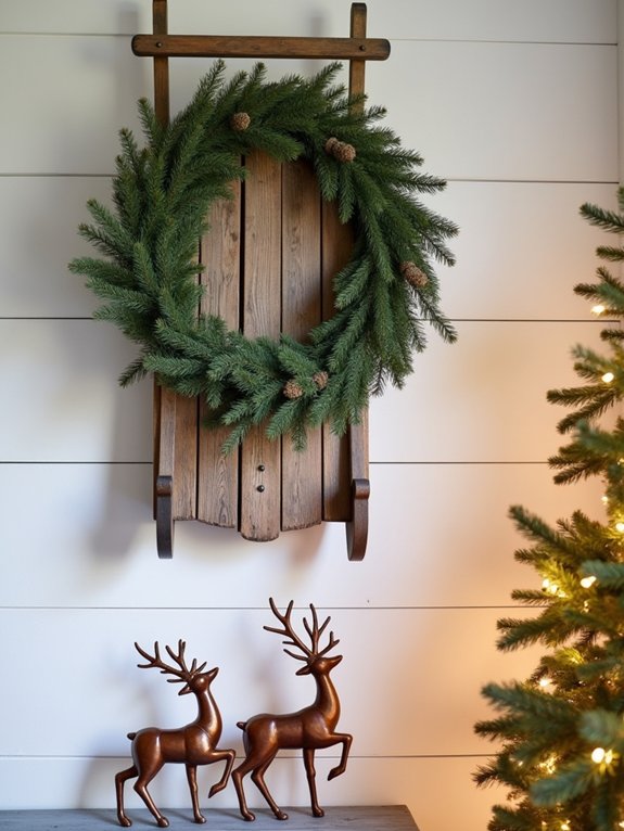 vintage sleigh wall art