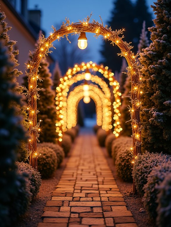 vintage string light arches