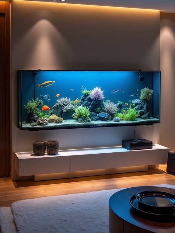 wall mounted aquarium focal point