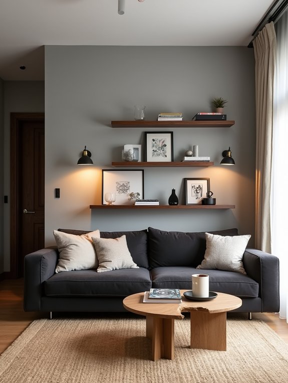 warm gray wood accents