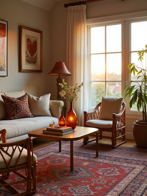 warm metallic bohemian accents