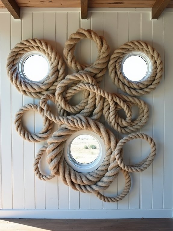 weathered rope art installations