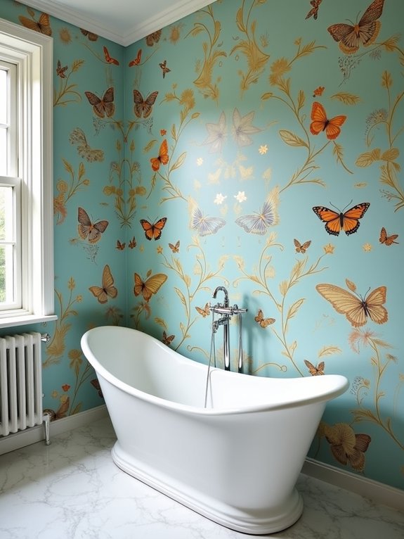 whimsical bathroom wallpaper designs