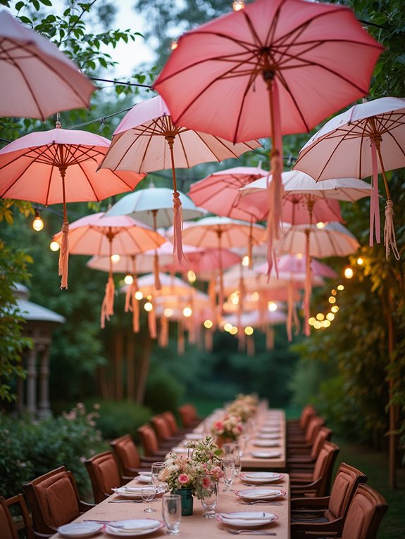 whimsical colorful umbrella canopy