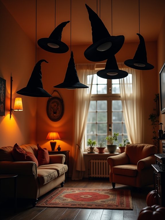 whimsical witch hat display