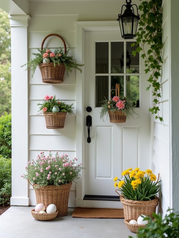 wicker basket wall decor