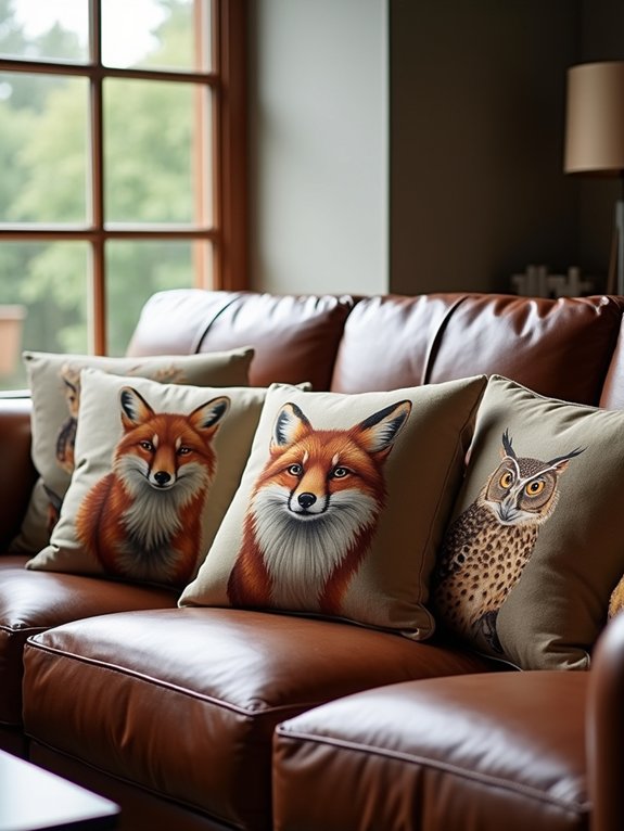 woodland animal decor pillows
