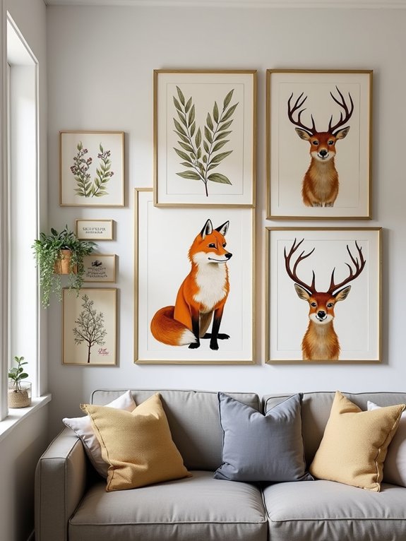 woodland creature wall art