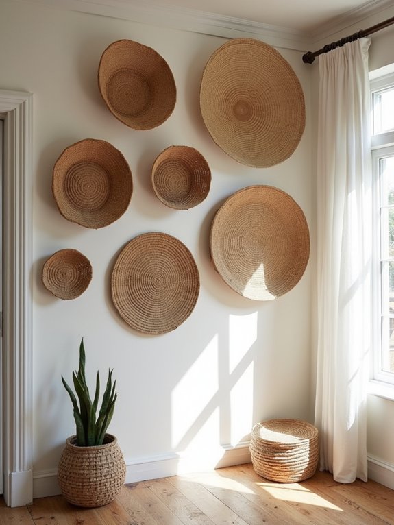 woven basket wall decor
