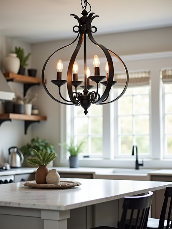 wrought iron kitchen lighting