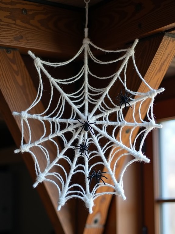 yarn spider web decoration