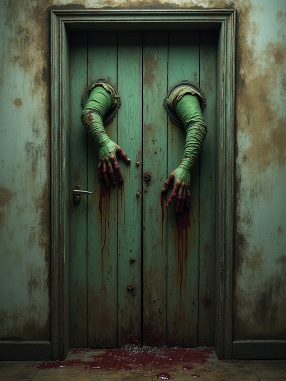 zombie hands breaking through