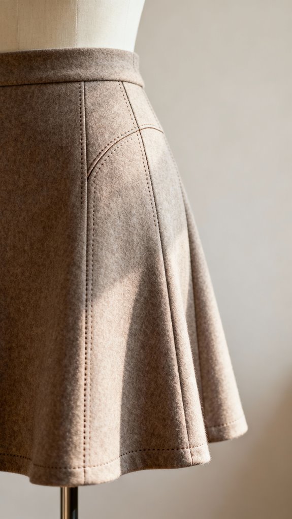 a line skirt with princess seams