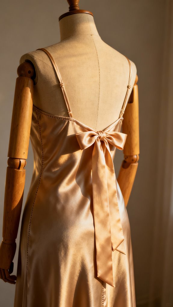 adjustable tie back slip dress