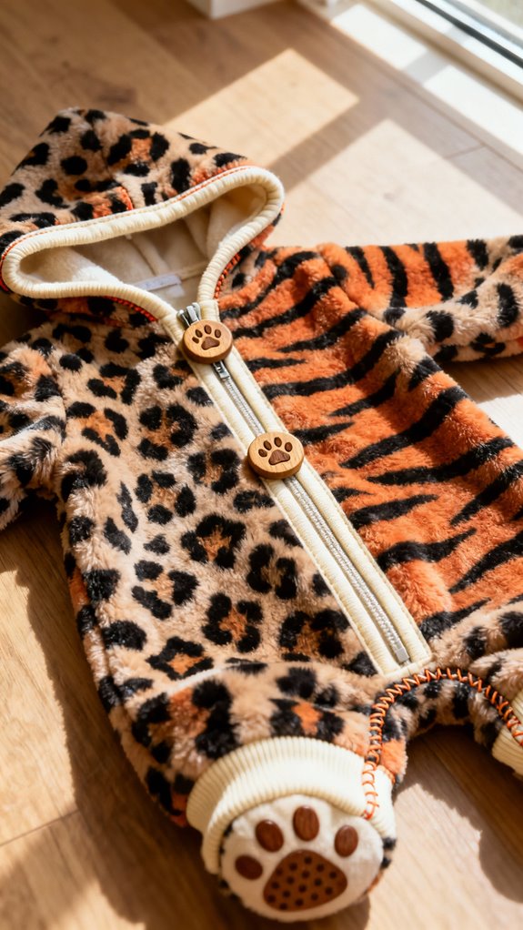 animal print onesie sewing