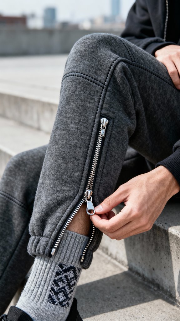 ankle zippers enhance joggers