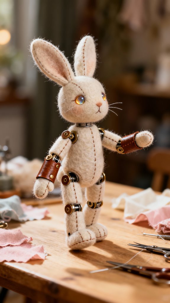 articulated jointed bunny crafting