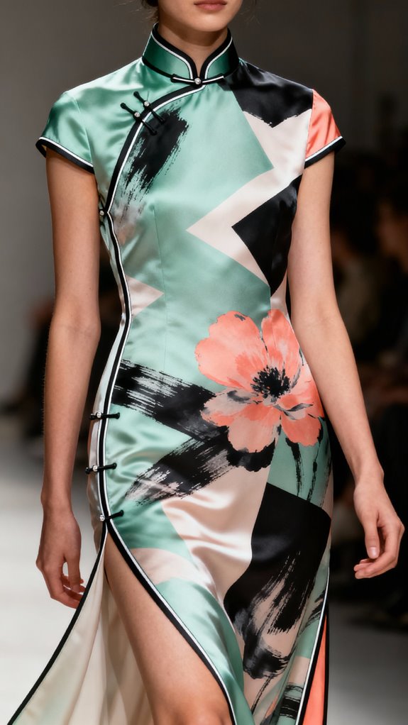asymmetric hemline cheongsam design