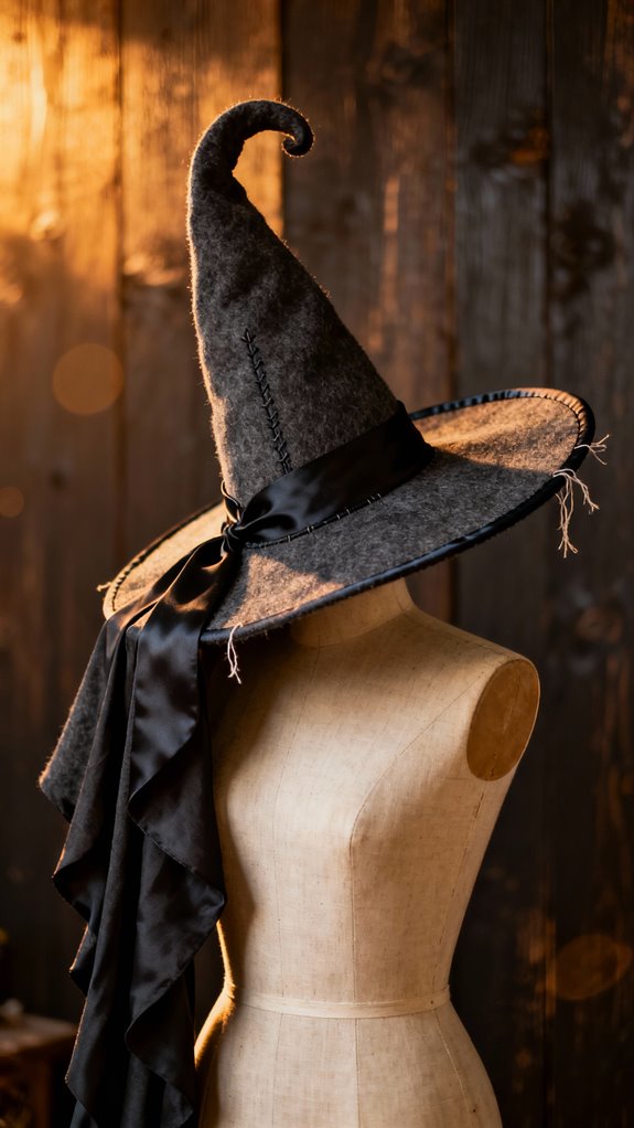 asymmetrical floppy brim witch hat