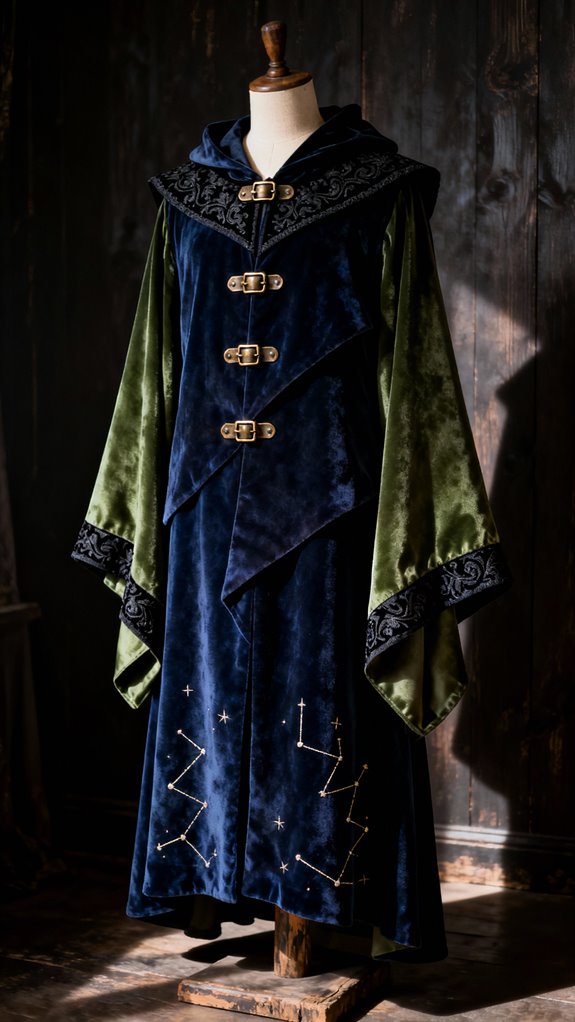 asymmetrical medieval wizard robe