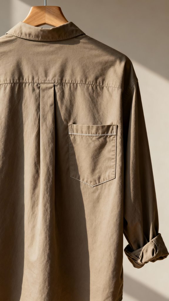 back pleat chest pocket