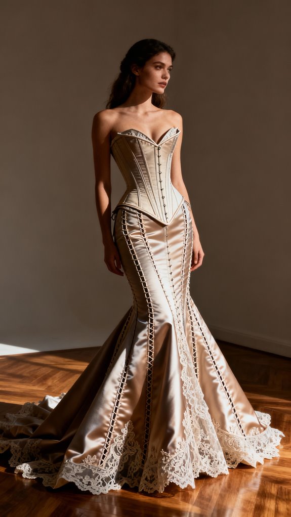 basque waist corset dress