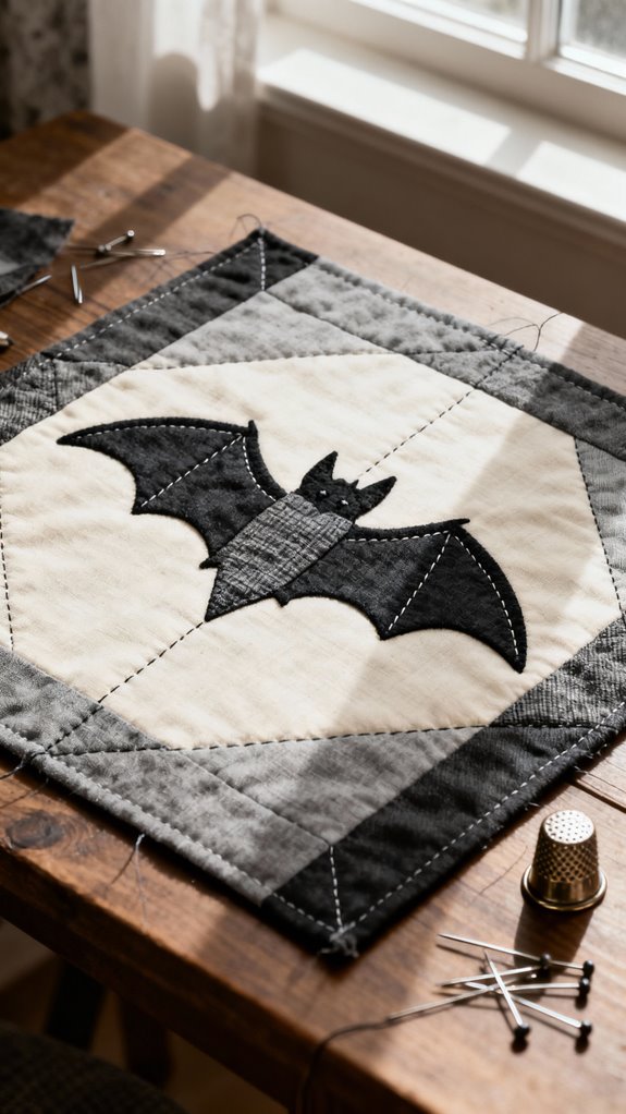 bat quilt block design