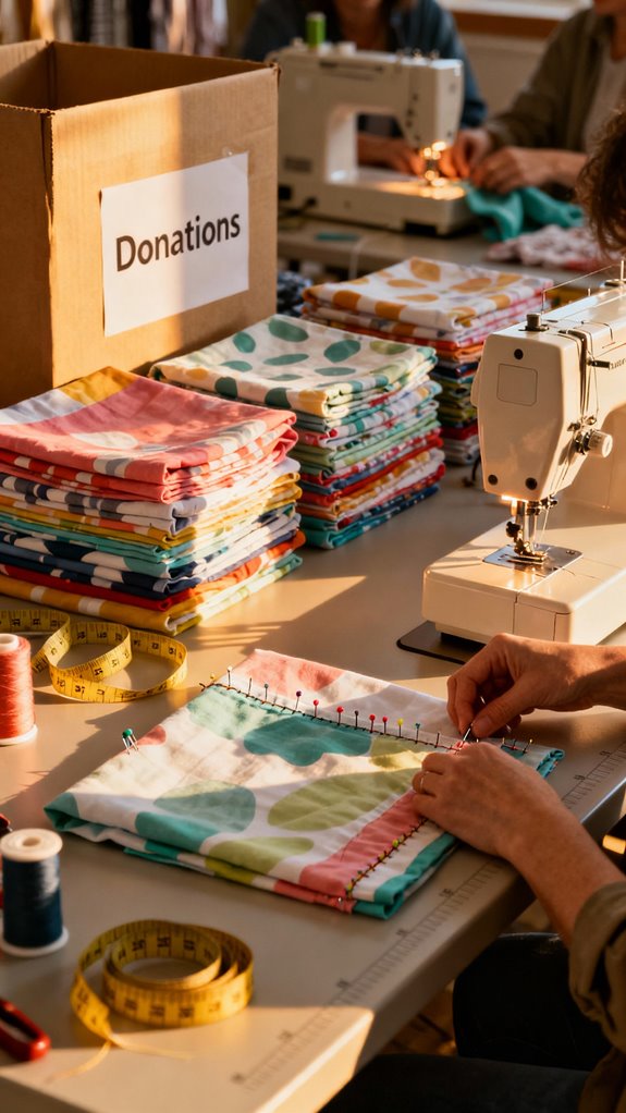 batch production pillowcases charity