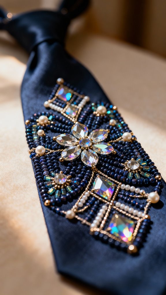beaded statement tie techniques