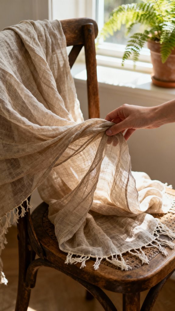 bias cut linen shawl techniques