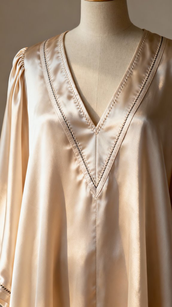 bias cut neckline finishing technique